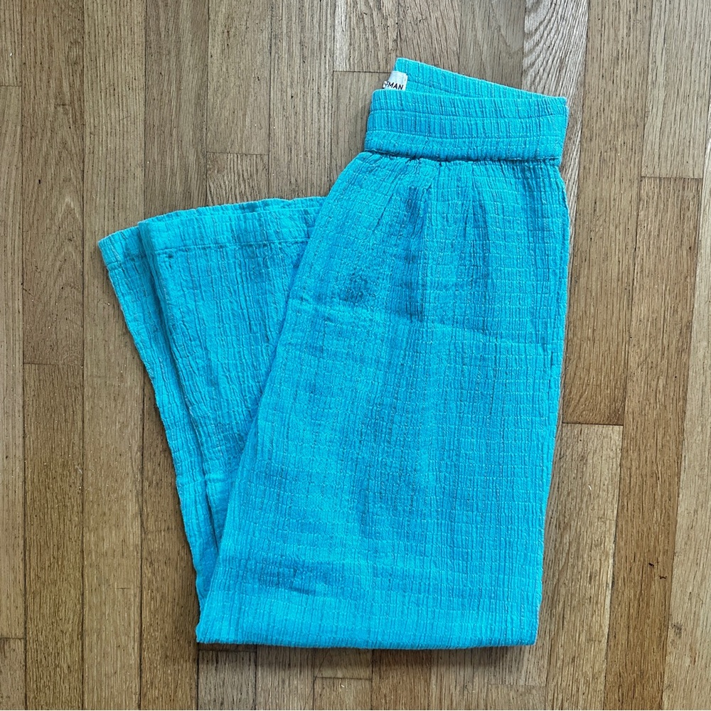 Mara Hoffman Blue Stripe Wide Leg Beach Pants Size S